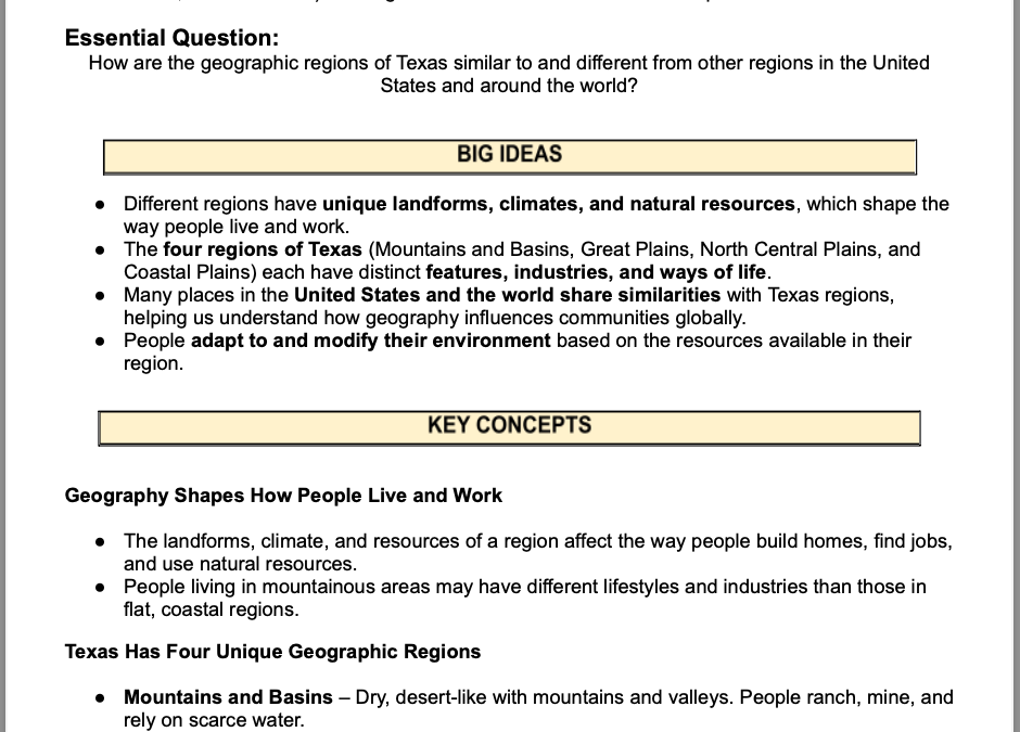 Texas vs. The World – How Does Texas Compare? 4th Grade Social Studies Packet