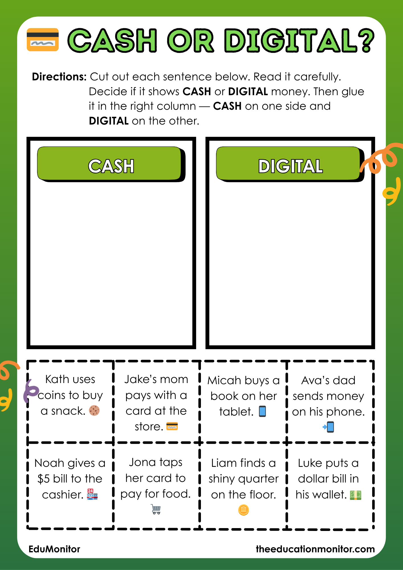 What is Digital Money 2nd Grade Financial Literacy Worksheet What is Digital Money 2nd Grade Financial Literacy Worksheet