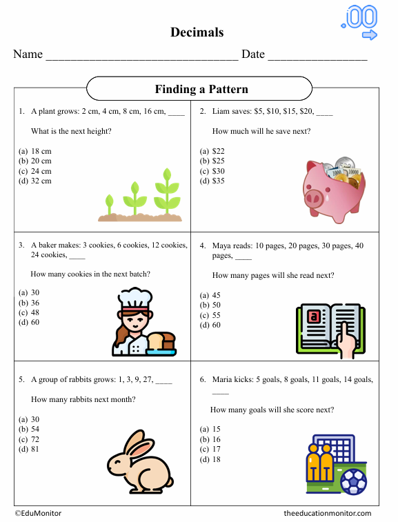 Finding a Pattern Fifth Grade Math Worksheet-Edumonitor Finding a Pattern Fifth Grade Math Worksheet
