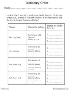 2nd Grade Dictionary Order Worksheet - EduMonitor | Science, Math ...