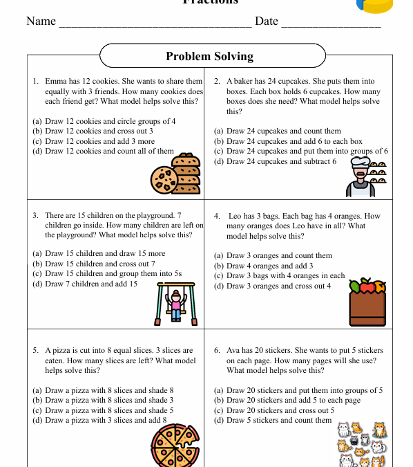 Problem Solving Fifth Grade Math Worksheet