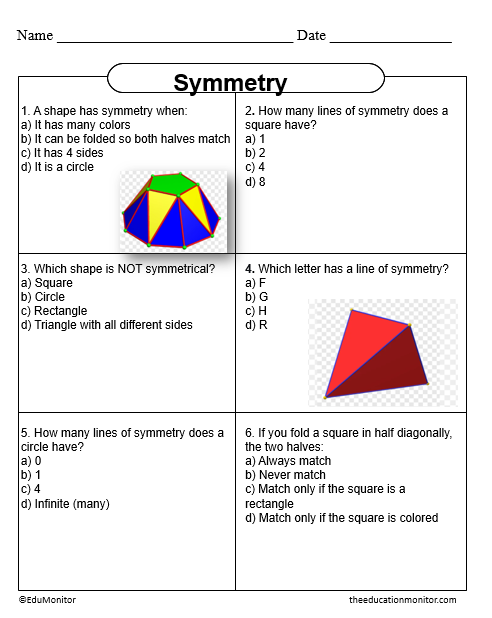 Symmetry 4th Grade Worksheet
