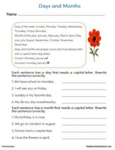 Second Grade Days and Months Worksheet - EduMonitor | Science, Math ...