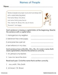 Names of People Worksheet for 2nd Grade - EduMonitor | Science, Math ...