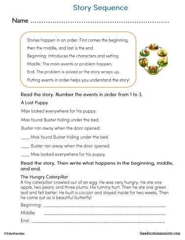 Story Sequence Worksheet for 2nd Grade