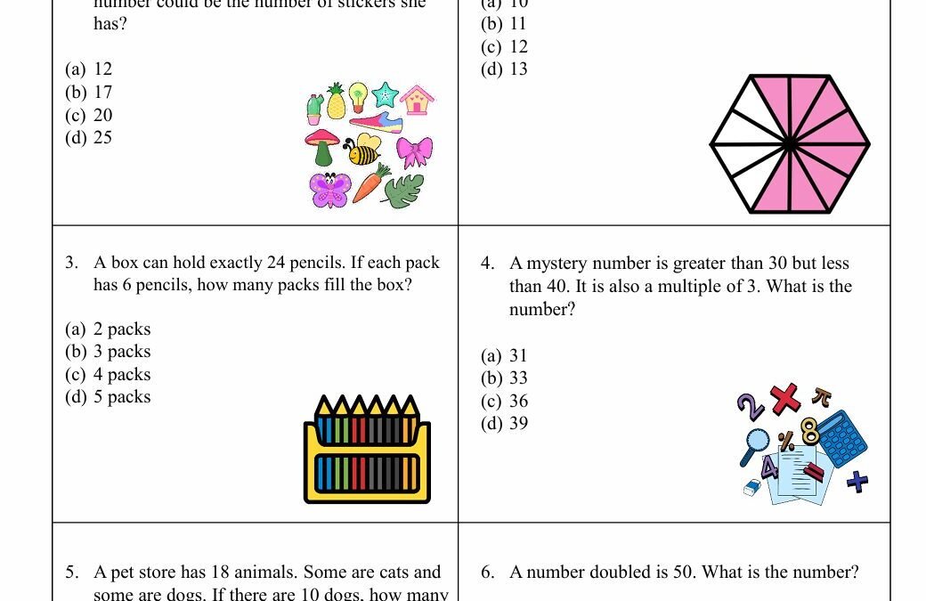 Guess and Check Word Problem Fifth Grade Math Worksheet