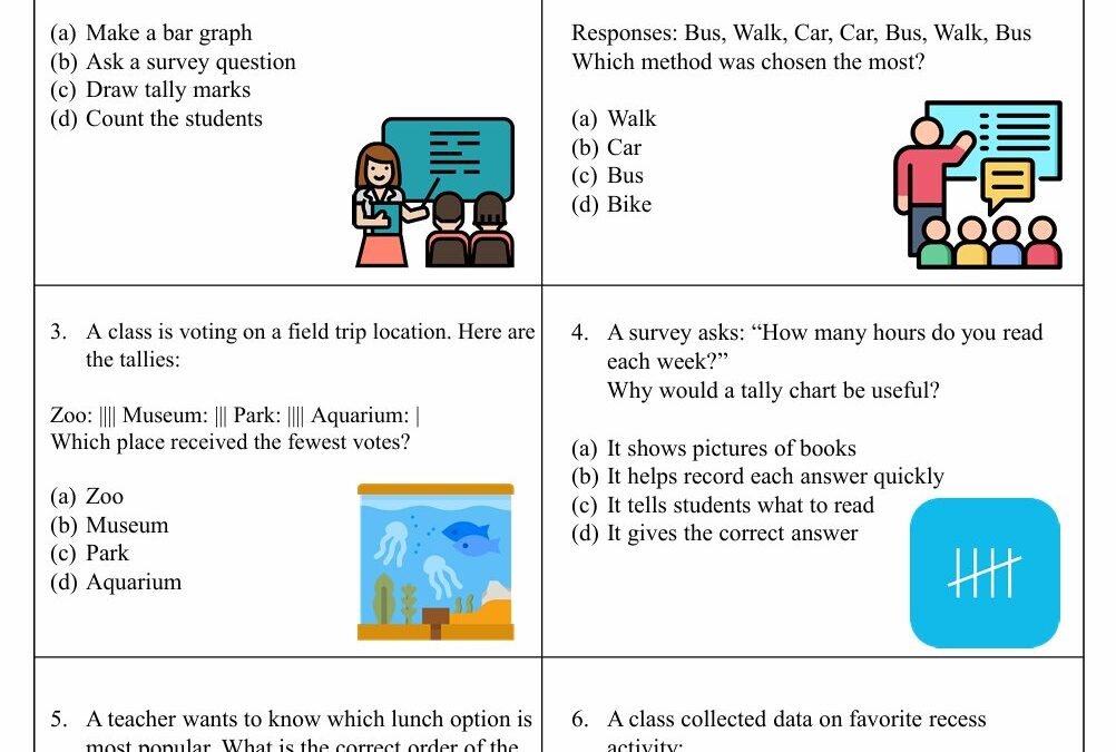 Surveys and Data Collection Fifth Grade Math Worksheet