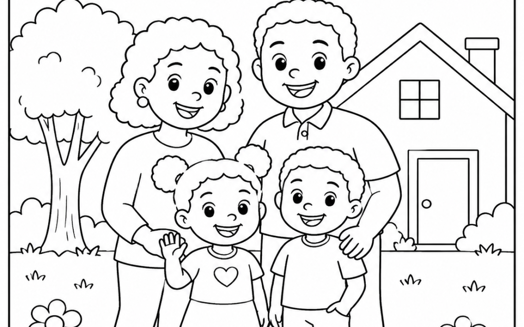 My Family Kindergarten Coloring Page