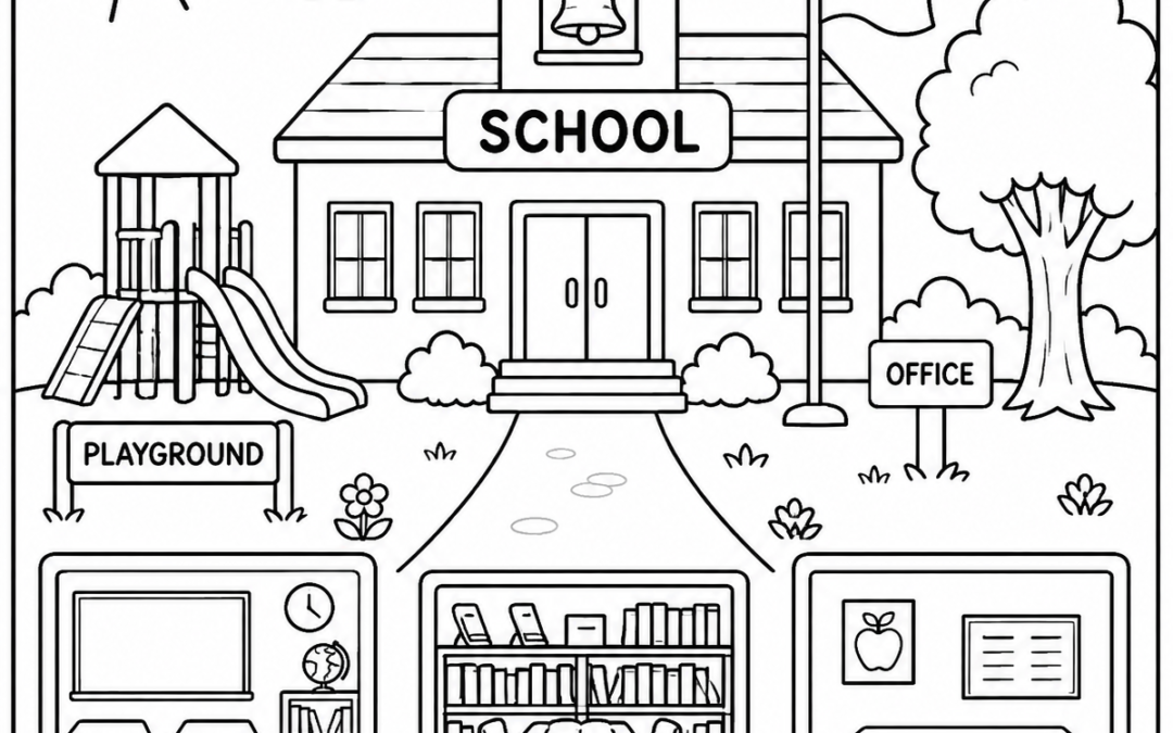 My School Kindergarten Coloring Page