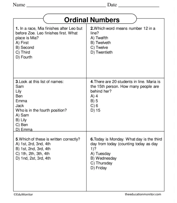 Grade-2-Edumonitor-Worksheet-Ordinal-Numbers