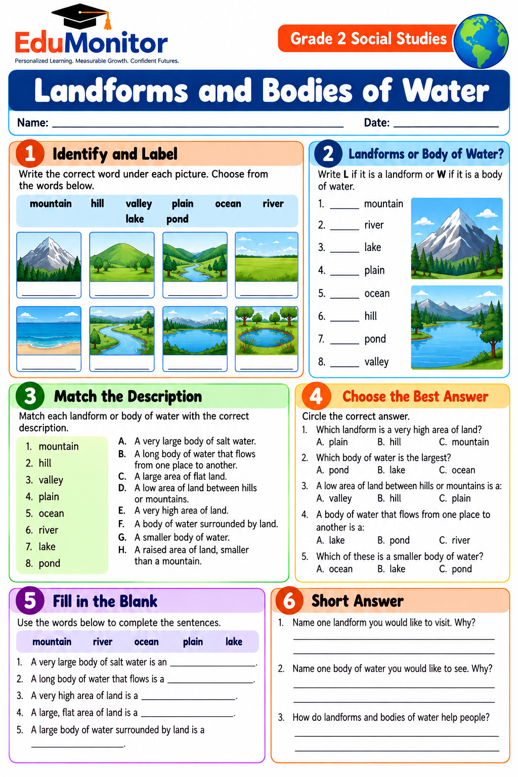Grade 2 social studies landforms and water bodies Grade 2 social studies landforms and water bodies