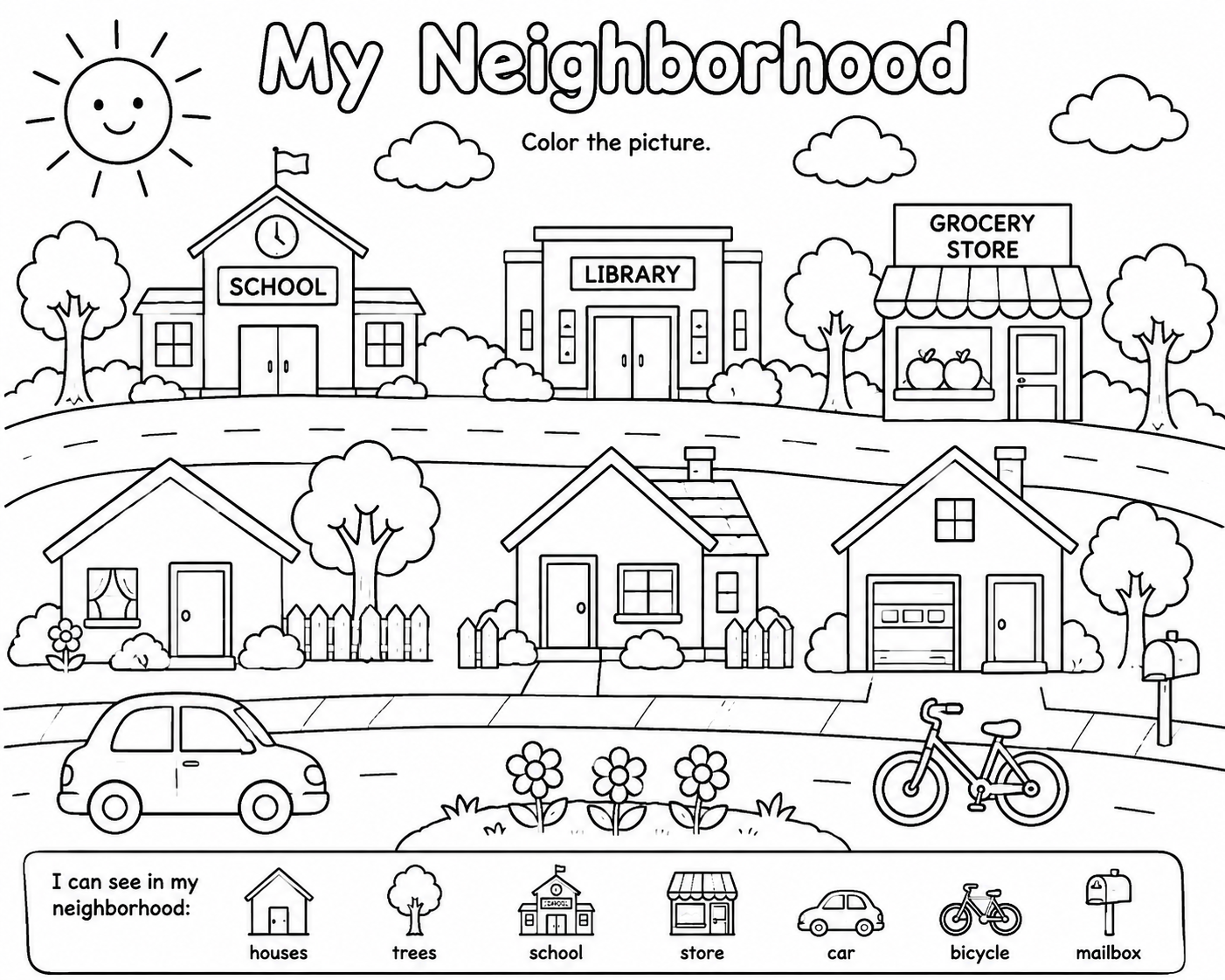 EduMonitor kindergarten social studies: My neighborhood