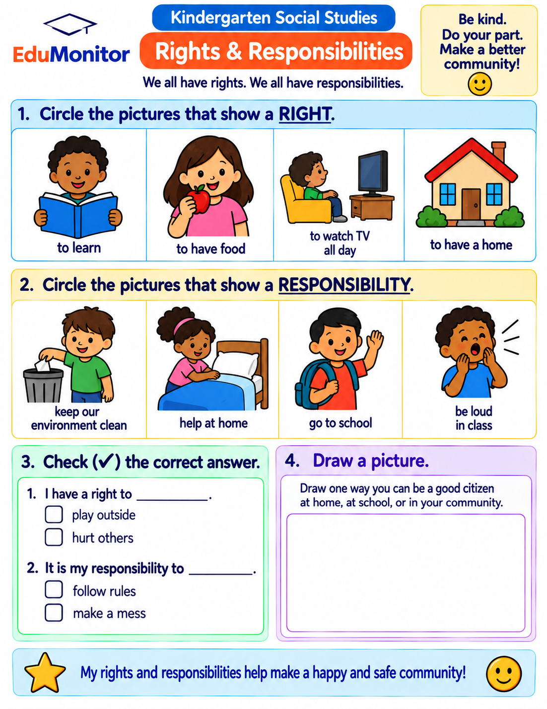 kindergarten Rights and responsibilities