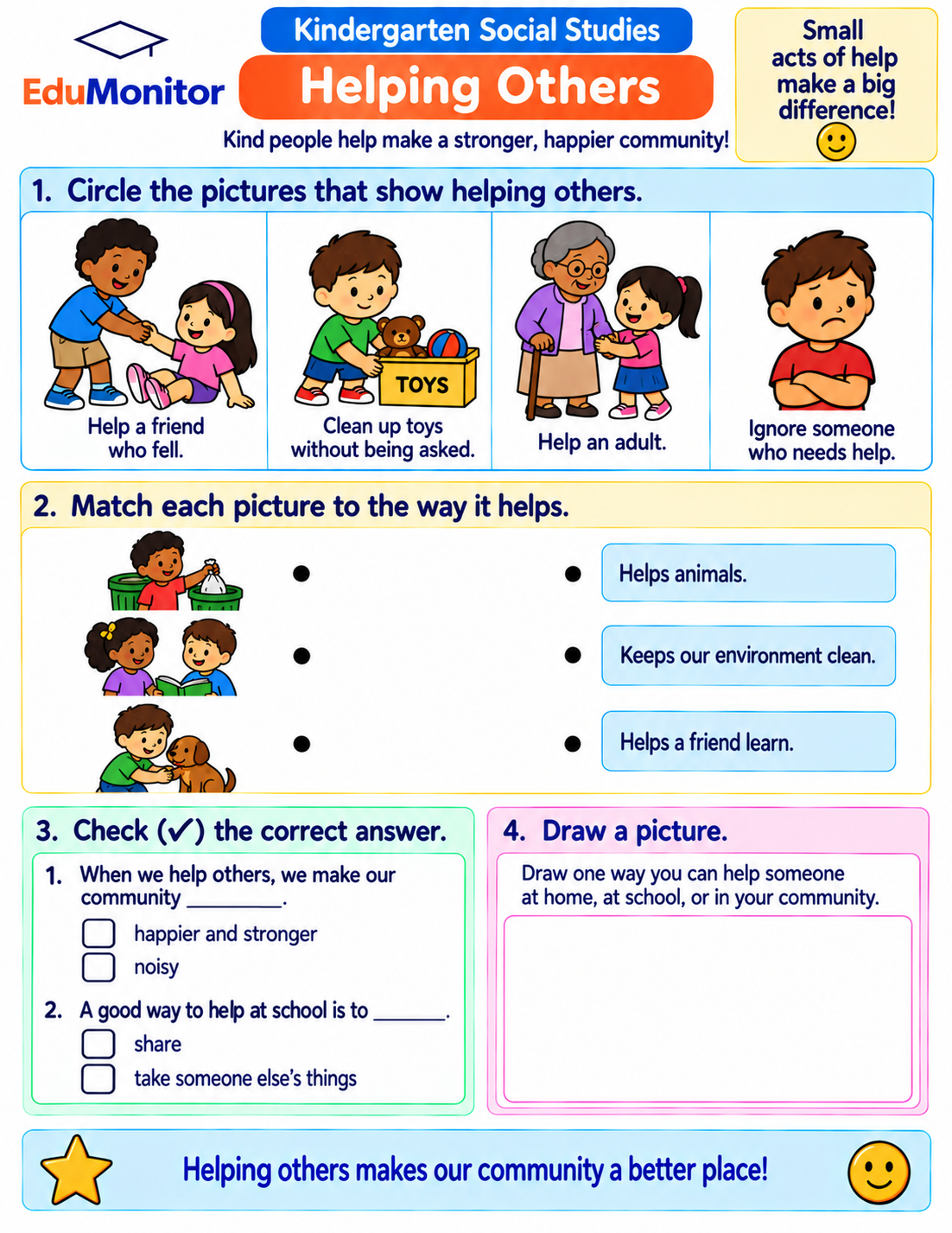 kindergarten- helping others