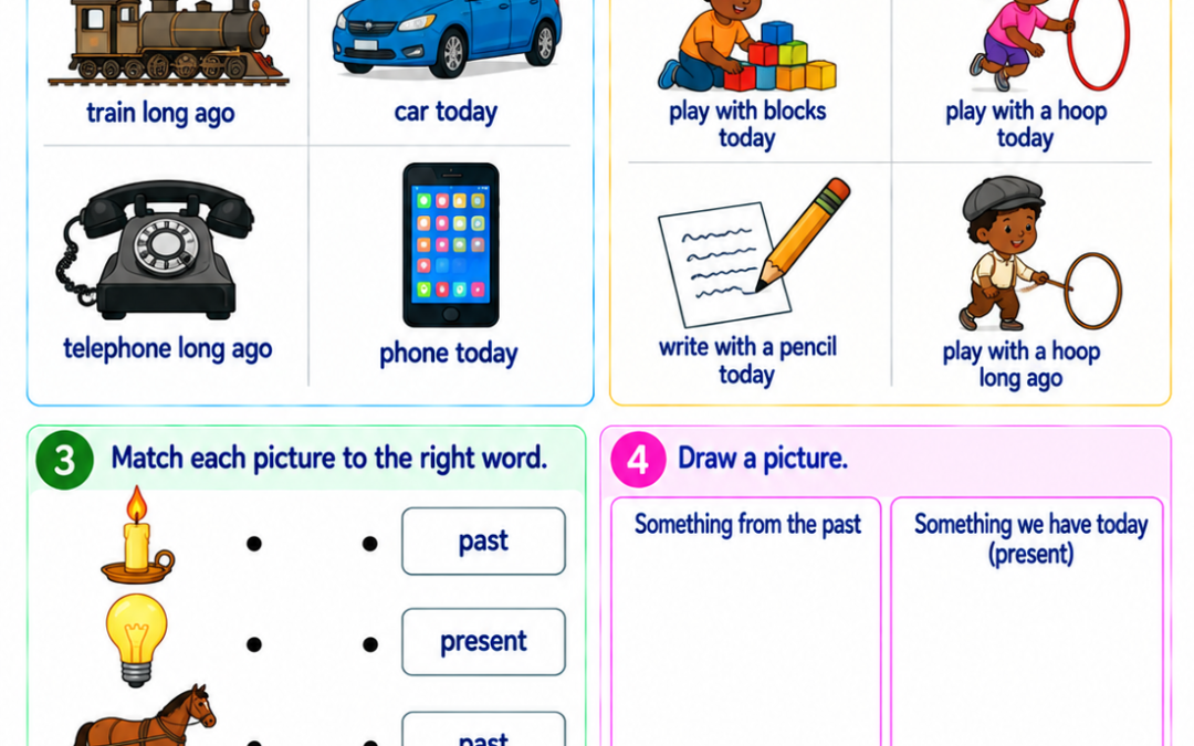 Kindergarten Social Studies Past and Present Worksheet