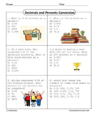 EduMonitor-Worksheet-Grade-Six-Math-Decimals-and-Percents-Conversion