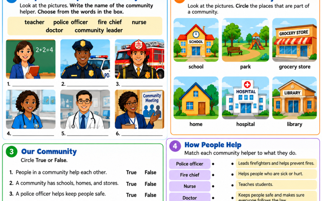 Grade 2 Our Communities Social Studies Worksheet
