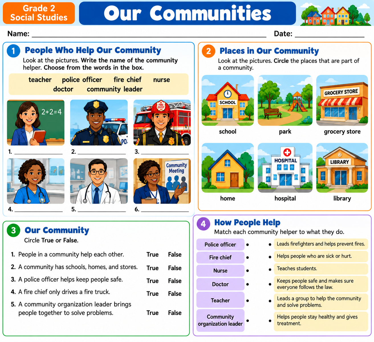 Our Communities Social Studies Worksheet